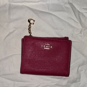 Coach Fuchsia Wallet with Gold Chain